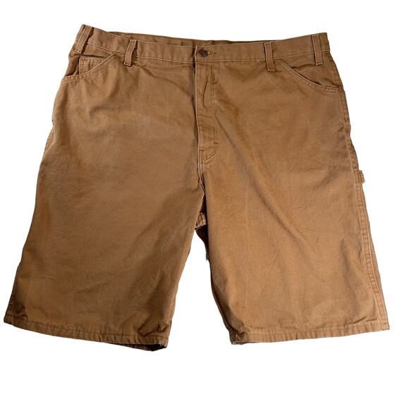 Dickies Canvas Carpenter Shorts Mens 42W Relaxed Fit Tough As Nails 100% Cotton - Picture 1 of 12